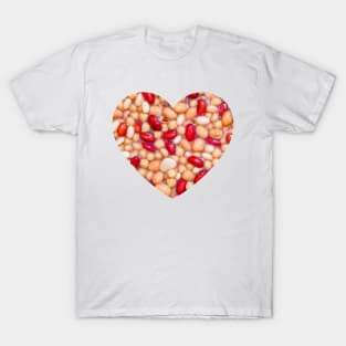 Bean & Chickpea Medley Mix Photograph Heart T-Shirt